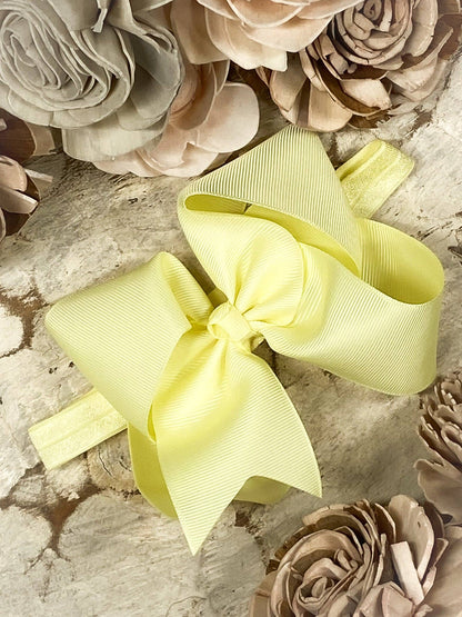 Classic Grosgrain Hair Bow - Satin Headband - 4.5"