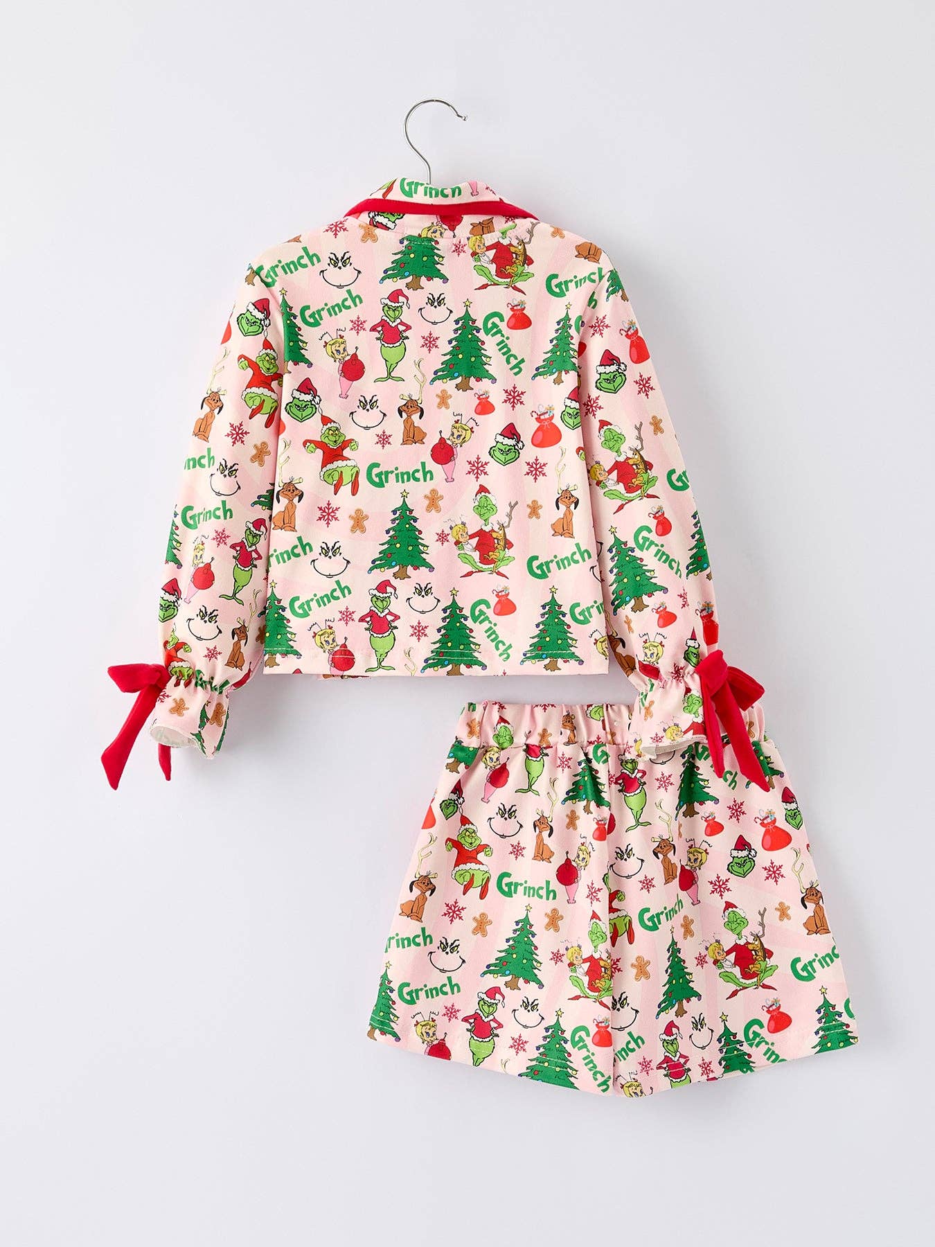 Christmas Tree Character Baby Girls Ruffle Girls Pajamas Set