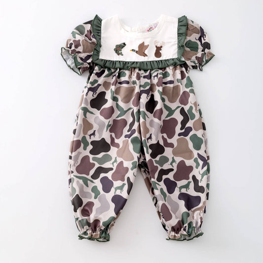 Camo Embroidery Baby Romper