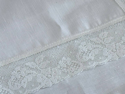 Linen Keepsake Baby Bonnet W/ Lace