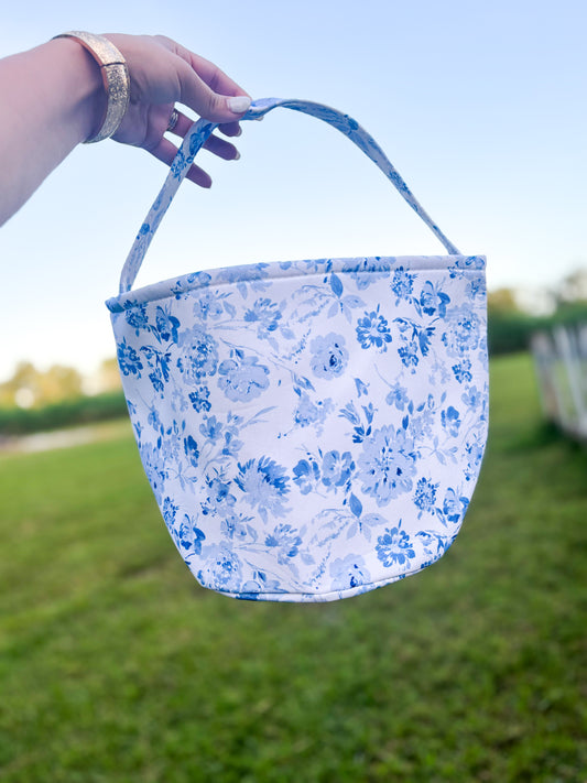 Blue Floral Basket
