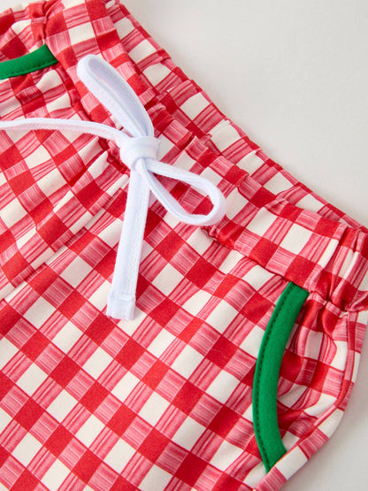 Christmas Character Candy Embroidery Green Boys Set