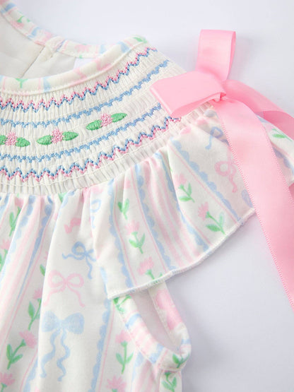 Pretty Bow Smocked Dress