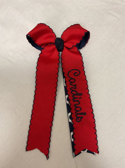 Navy and Red School Bows