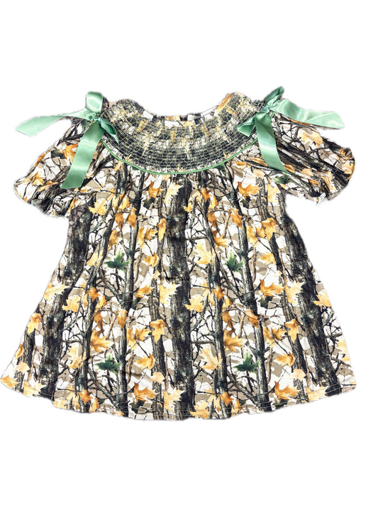 Green Camo Smock Dress