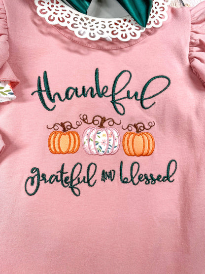 Thankful, Grateful & Blessed Infant Onesie