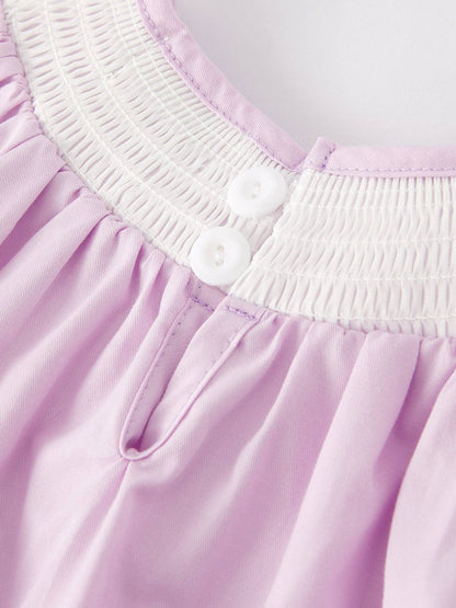 Purple Easter Bunny Lace Smock Bubble