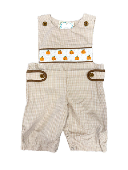 Brown Gingham Pumpkin Smocked Jon Jon