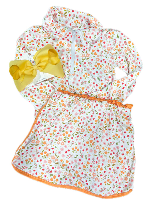 Orange Floral Active Set