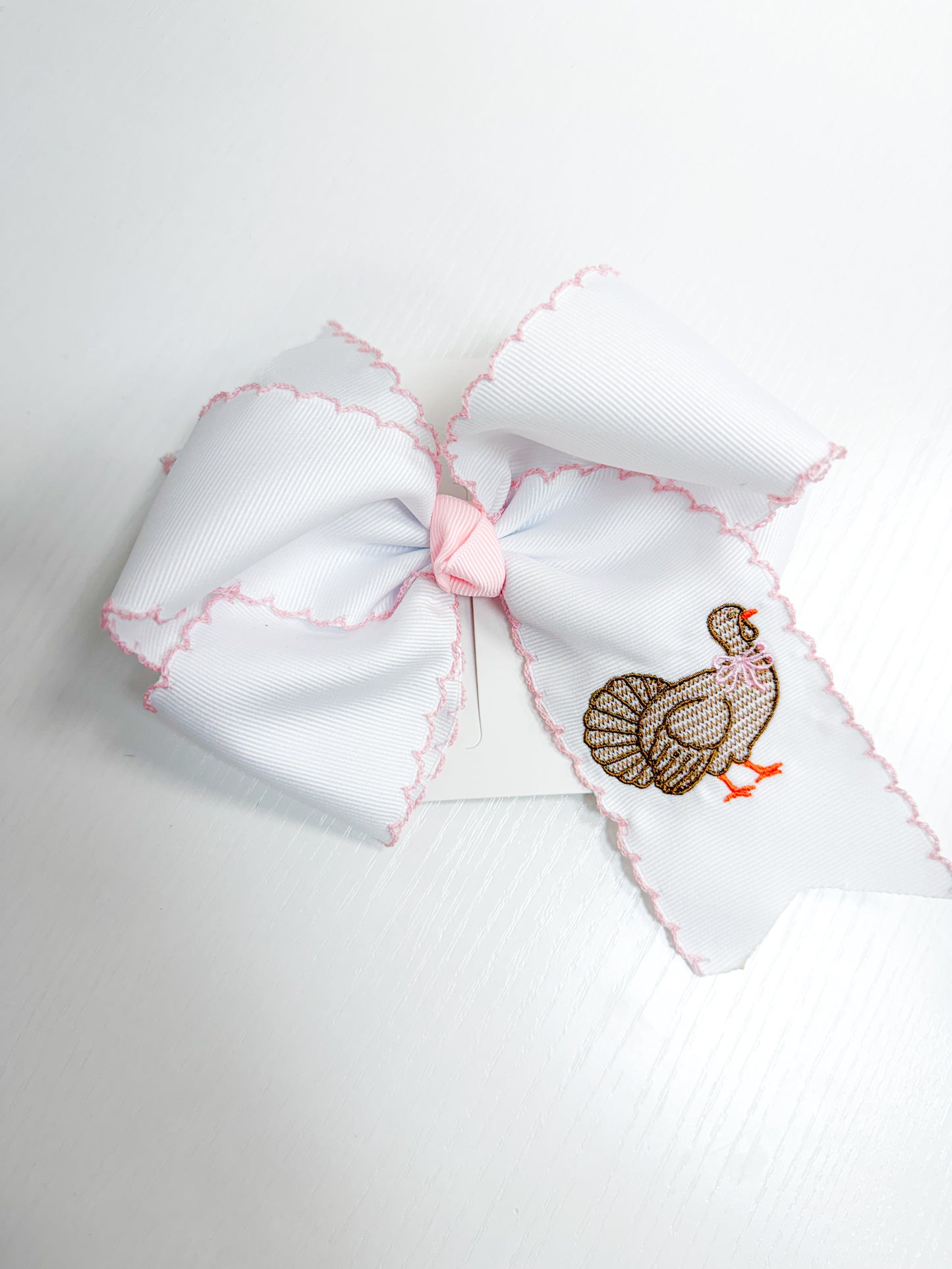 Pink Moonstitch Turkey Bow