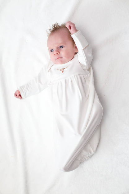 Pip Embroidered Gown - Longhorn Cow