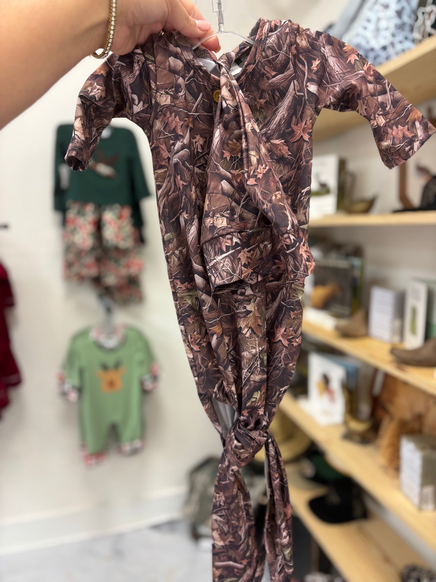Branch Camo Baby Gown + Hat