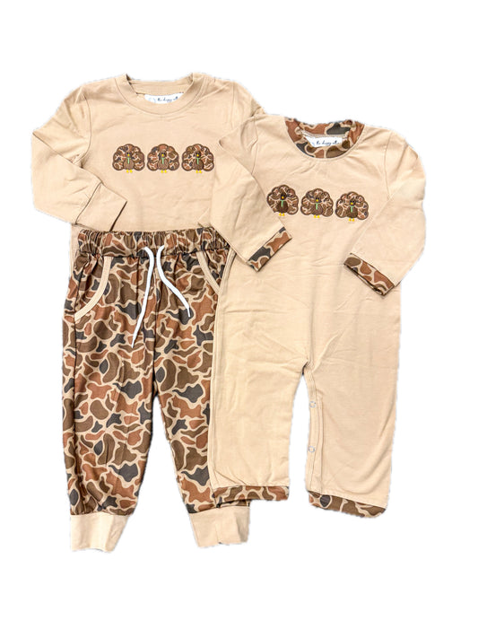 Throwback Camo Turkey Romper