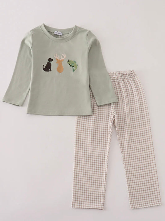Hunting Plaid Pant Set