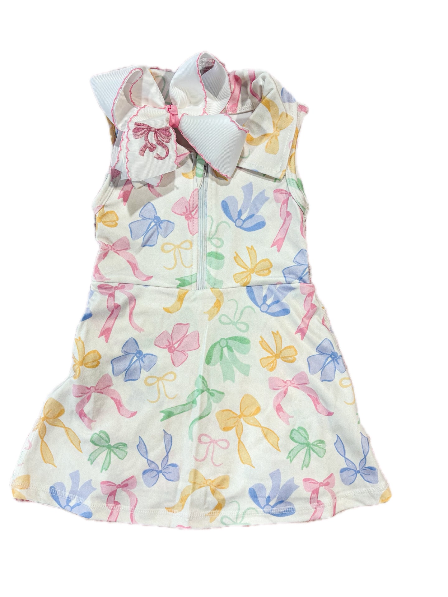 Pastel Bow Collar Active Dress