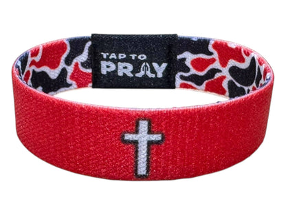 Tap To Pray™ Wristbands - Team Camo - Red & Black