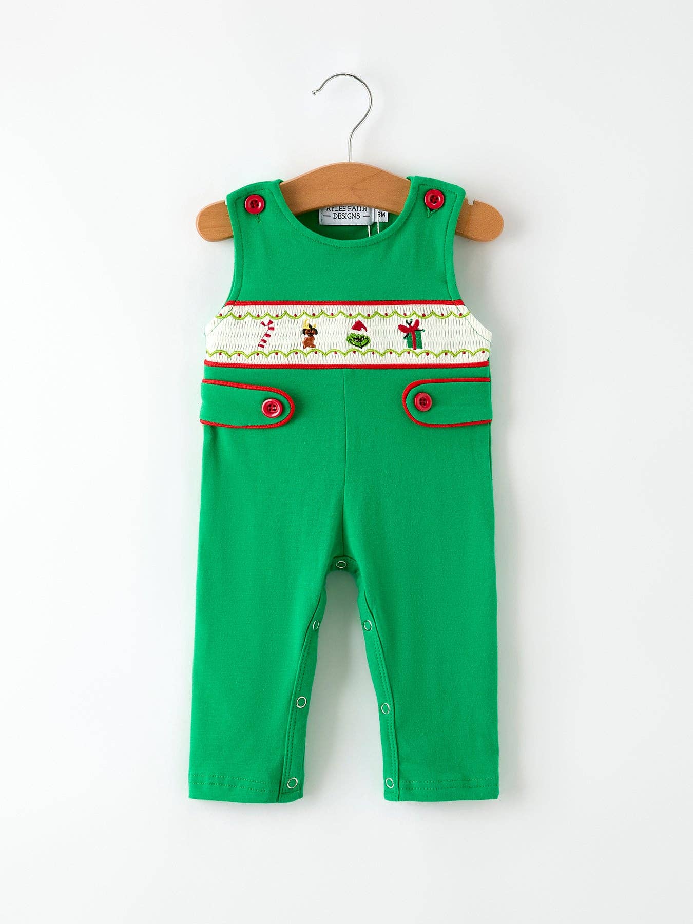 Christmas Character Candy Embroidery Baby Boy Romper