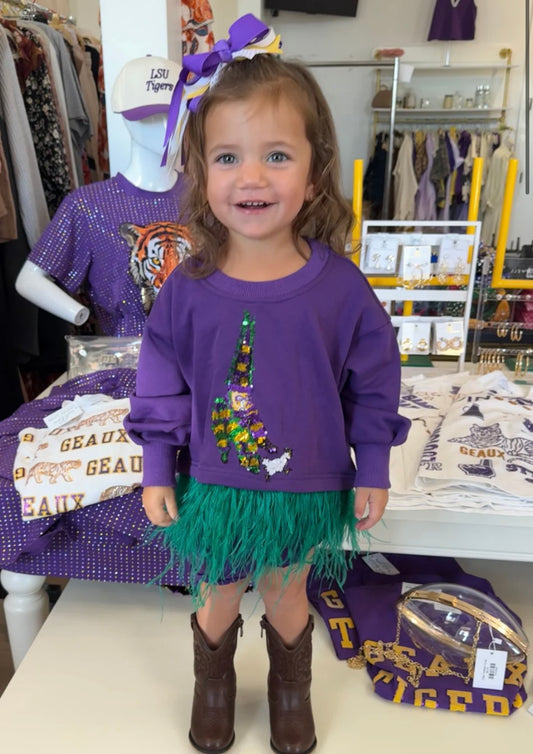 MARDI GRAS MAYHEM MINI SWEATSHIRT