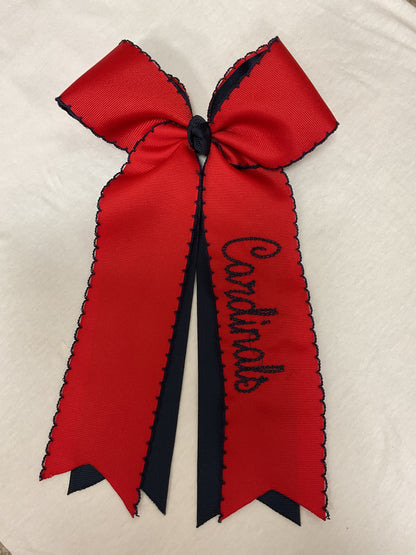 Navy and Red School Bows