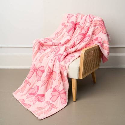 Cozy Dreams Luxe Blanket-Blushing Bows Pink