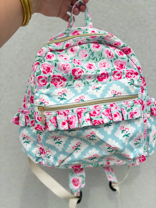 Baby Blue Floral Mini Backpack