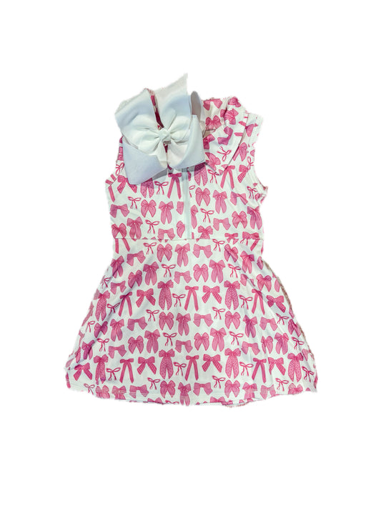 Hot Pink Bow Active Dress