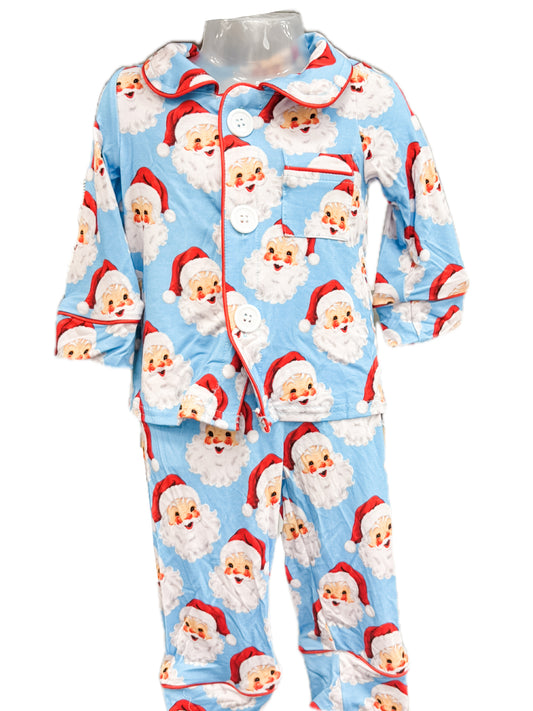 Blue Santa Bamboo Longe Set