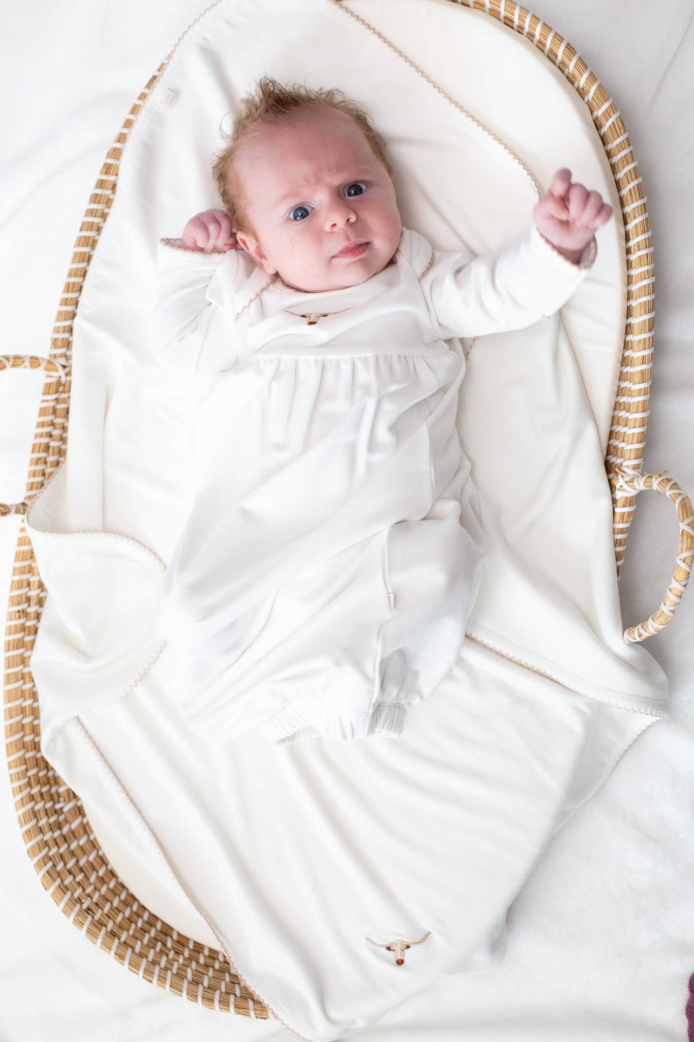 Pip Embroidered Gown - Longhorn Cow