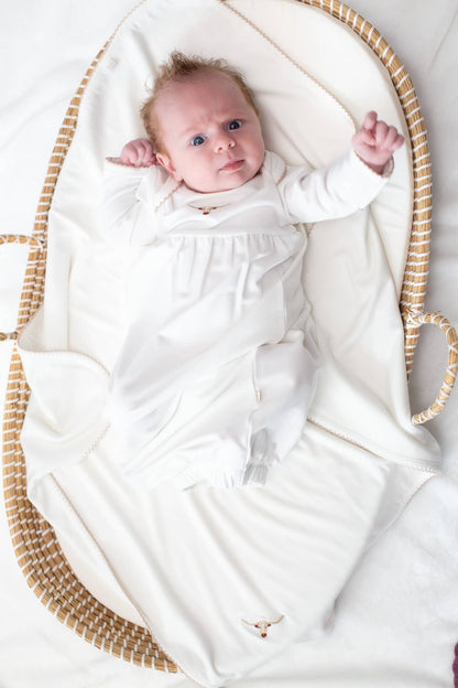 Pip Embroidered Gown - Longhorn Cow