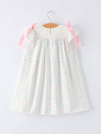 Pretty Bow Smocked Dress