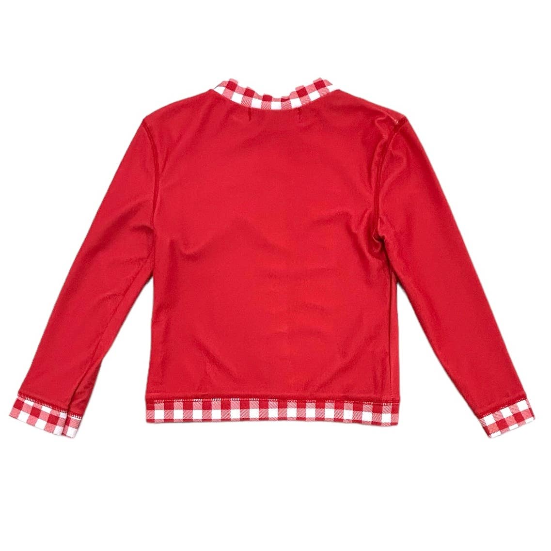 Boys Swim Rashguard - Red Gingham