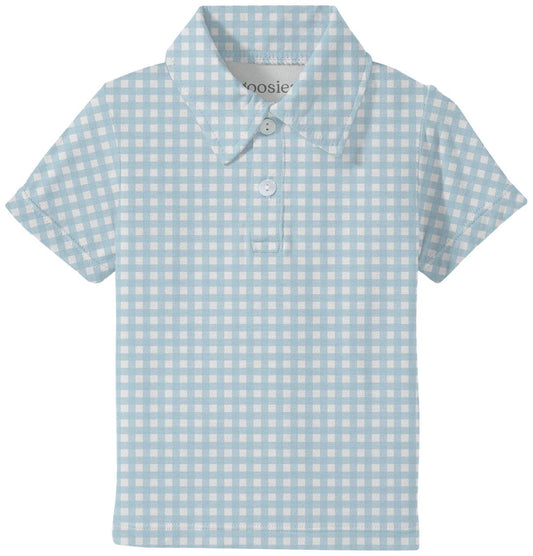 Blue Gingham (Spring/Easter) Short Sleeve Polo Shirt