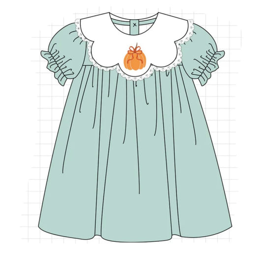 Green Scallop Pumpkin Dress PRE•ORDER