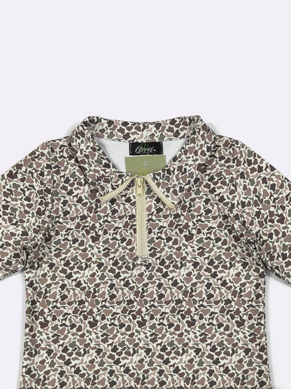Dog Duck Hunt Camo Boy Quarter Zip