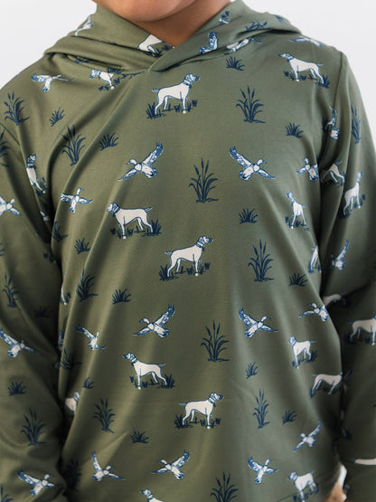 Boys Pond Pups Hunting Dog Performance Hooded Shirt