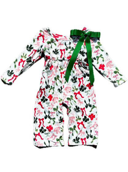 Christmas Bow Romper