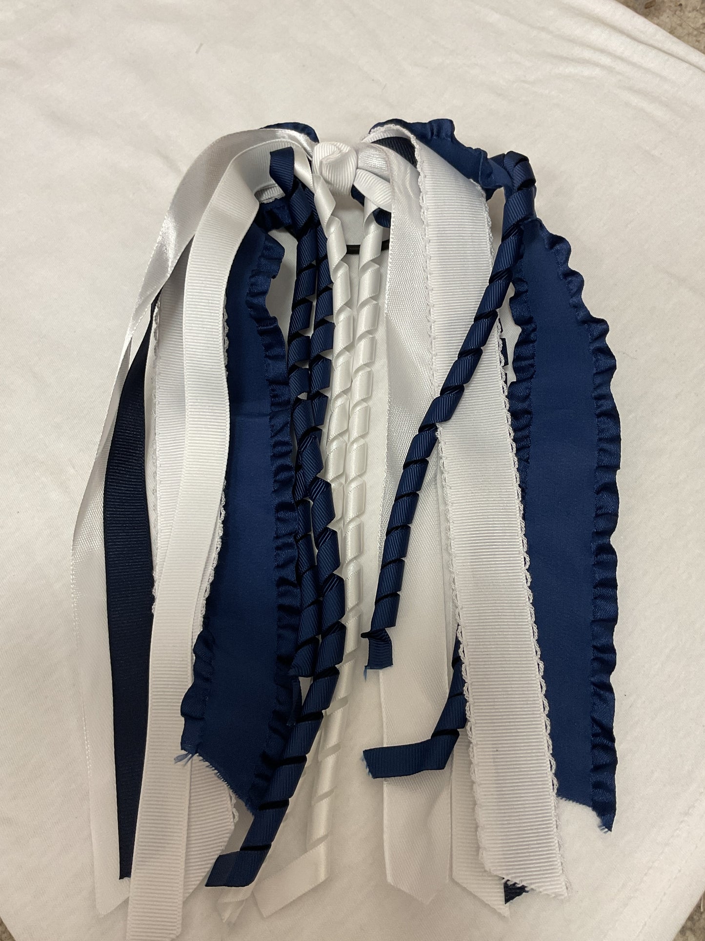 Navy and White School Bows