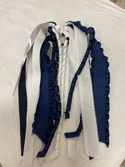 Navy and White School Bows