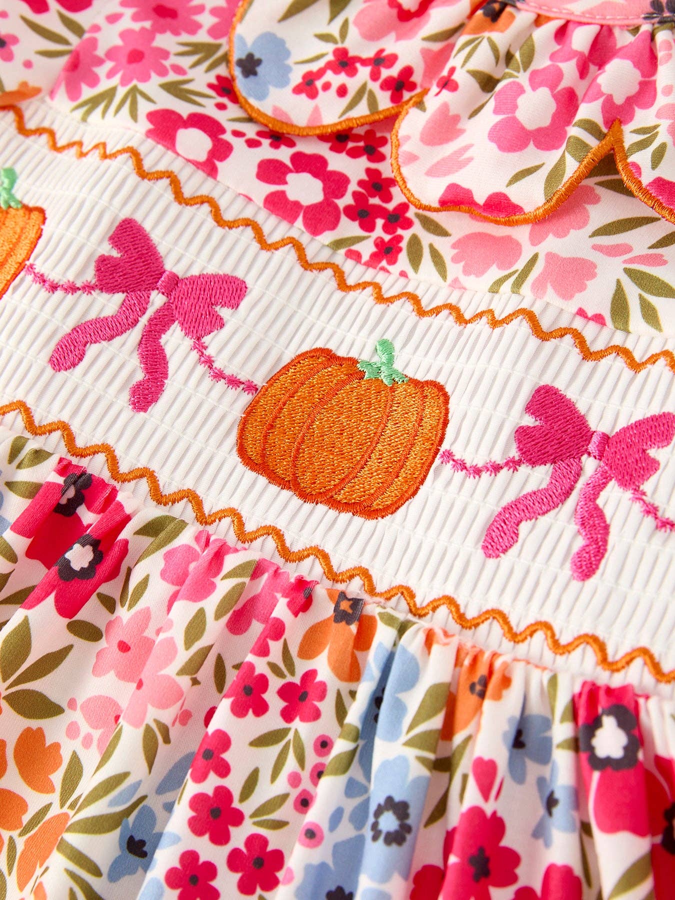 Floral Pumpkin Smock Dress