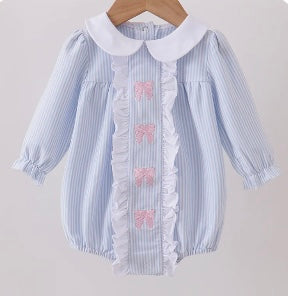 Blue Stripe Bow Bubble