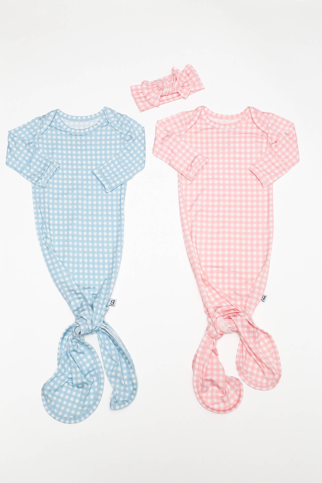 Blue Gingham (Spring/Easter) Knotted Infant Gown