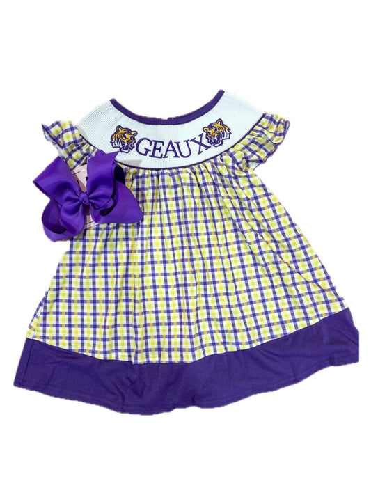 Geaux Plaid Dress