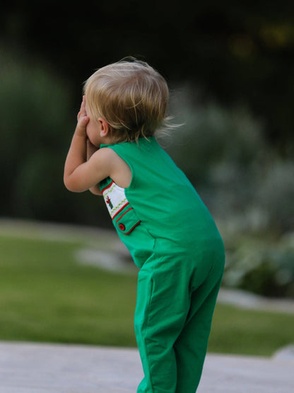 Christmas Character Candy Embroidery Baby Boy Romper