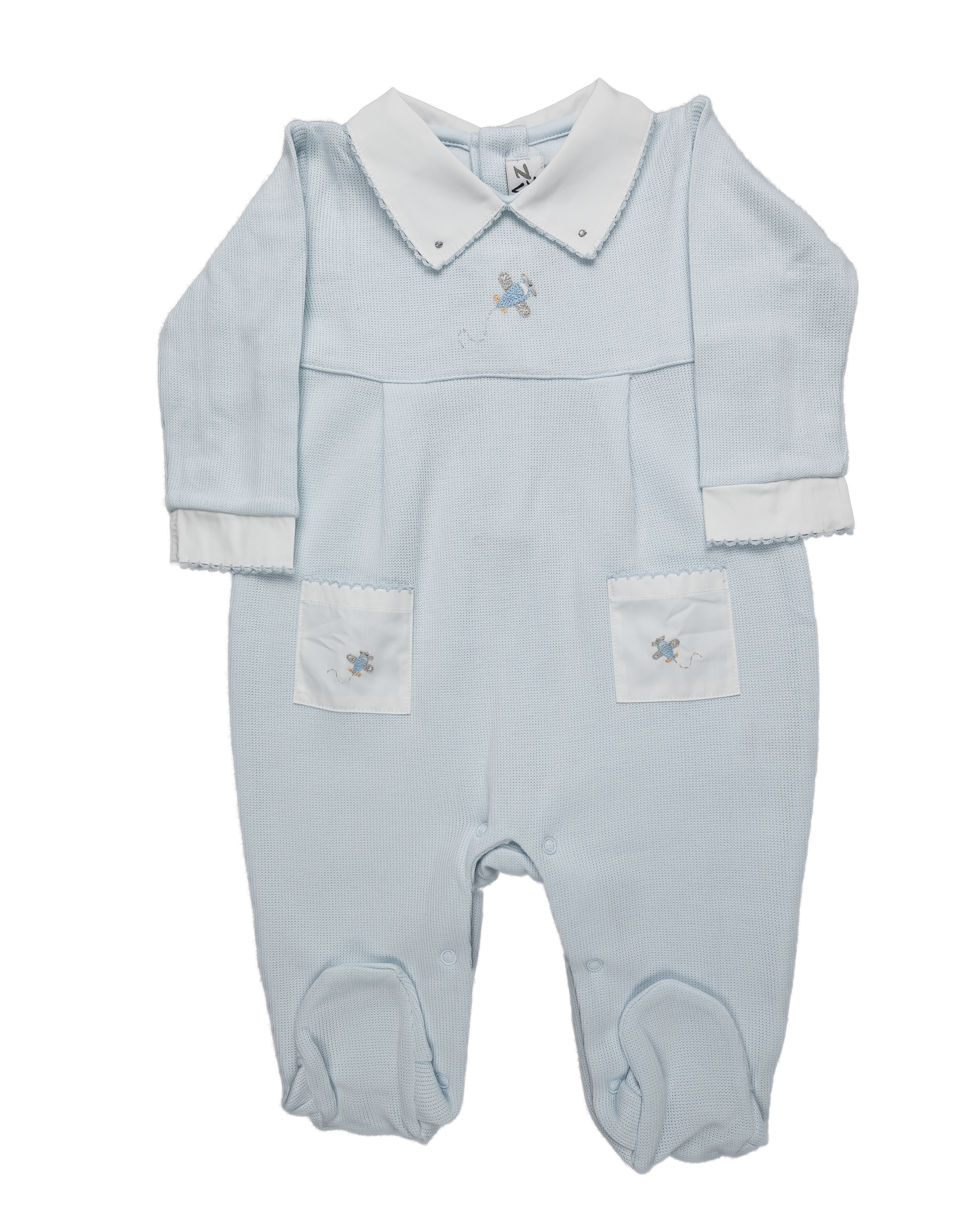 Baby Boy Airplane Luxury Jacquard Pima Cotton Jumpsuit