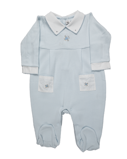 Baby Boy Airplane Luxury Jacquard Pima Cotton Jumpsuit