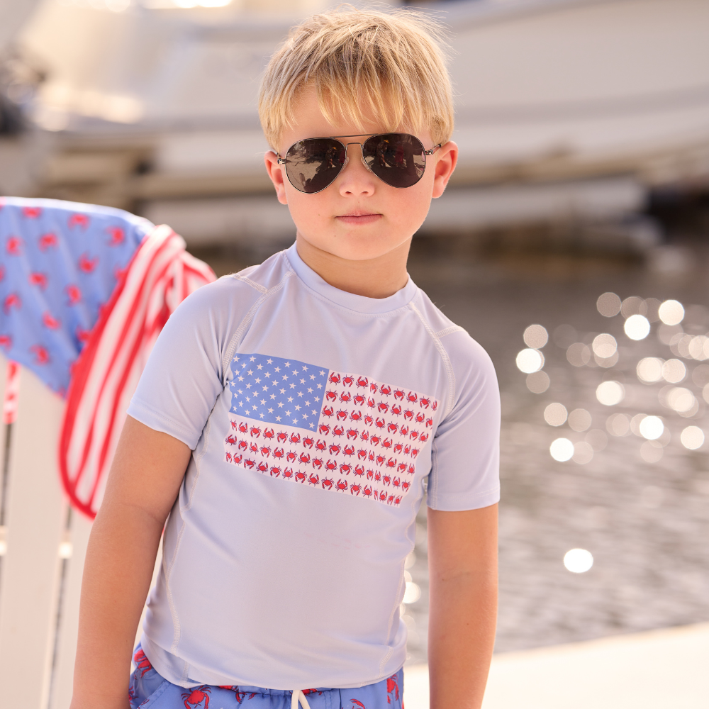 Boys Swim Rashguard - Coastal Crab