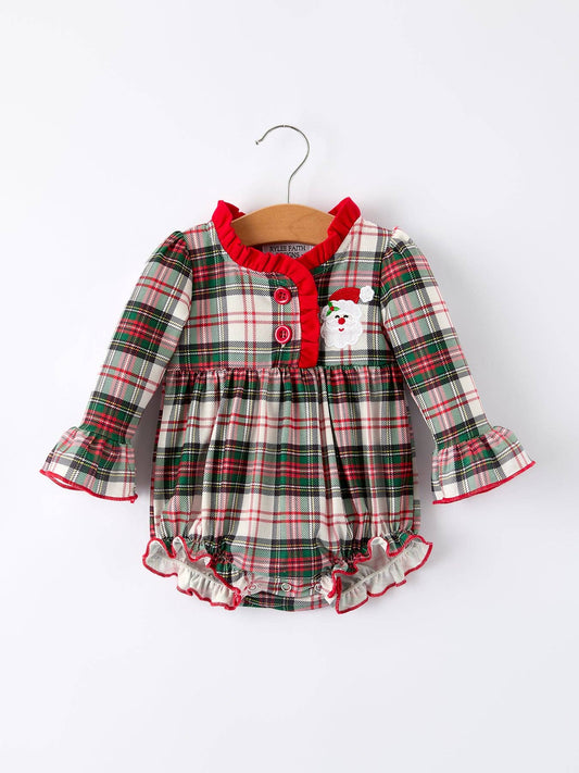 Plaid Santa Ruffle Bubble