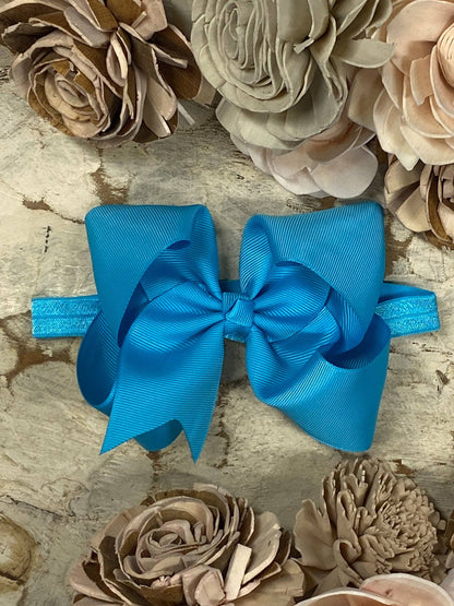 Classic Grosgrain Hair Bow - Satin Headband - 4.5"