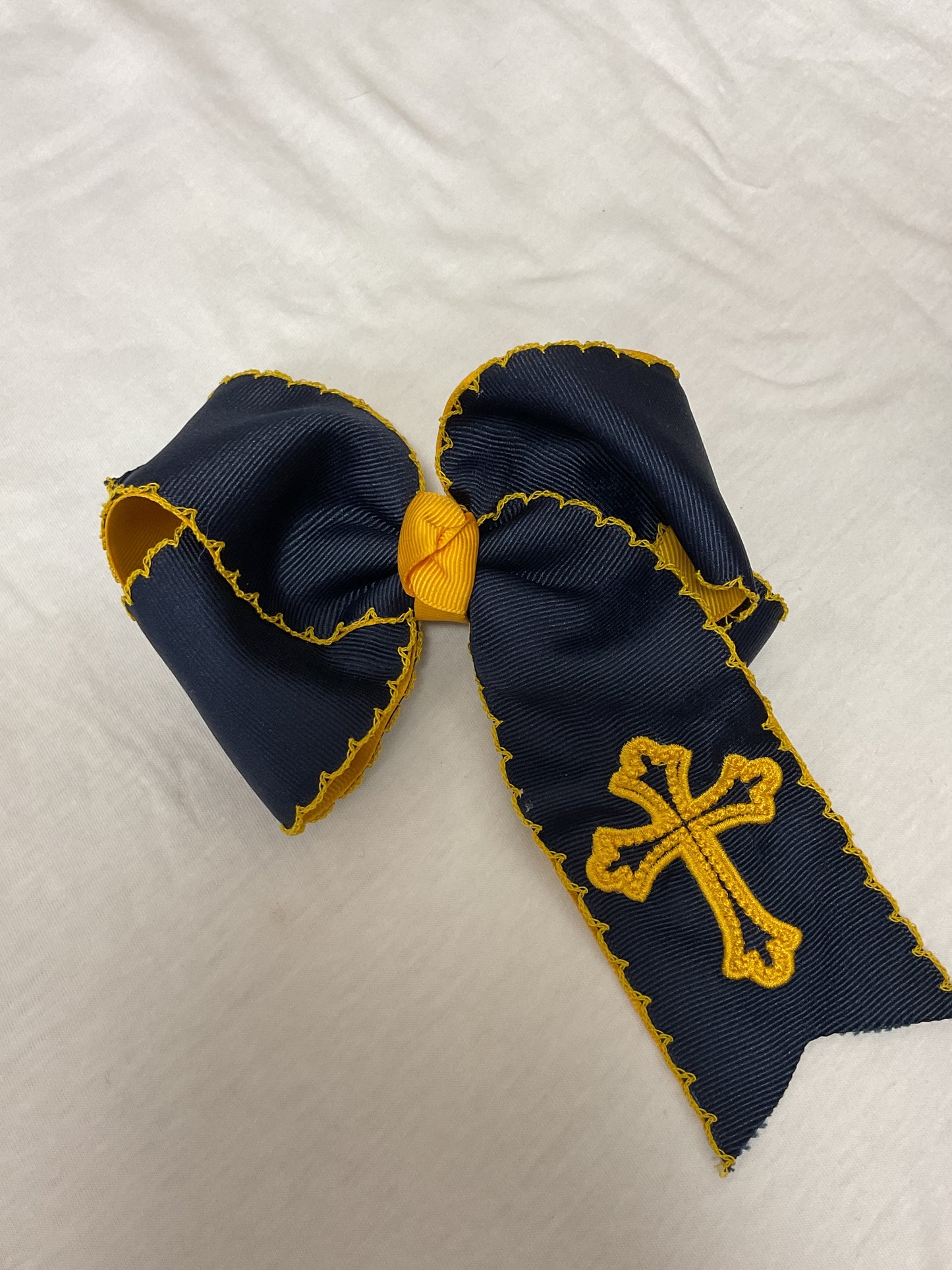 Navy and Gold School Bows