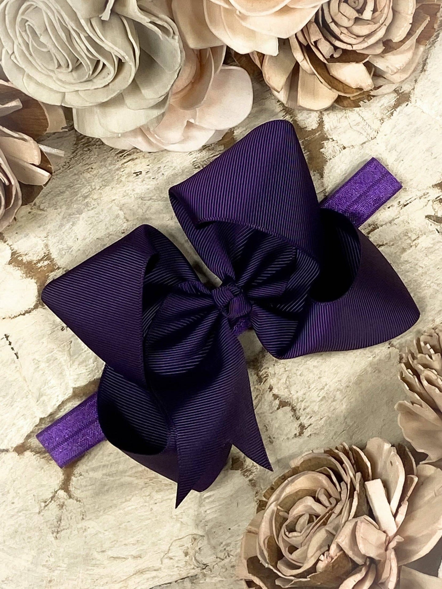 Classic Grosgrain Hair Bow - Satin Headband - 4.5"